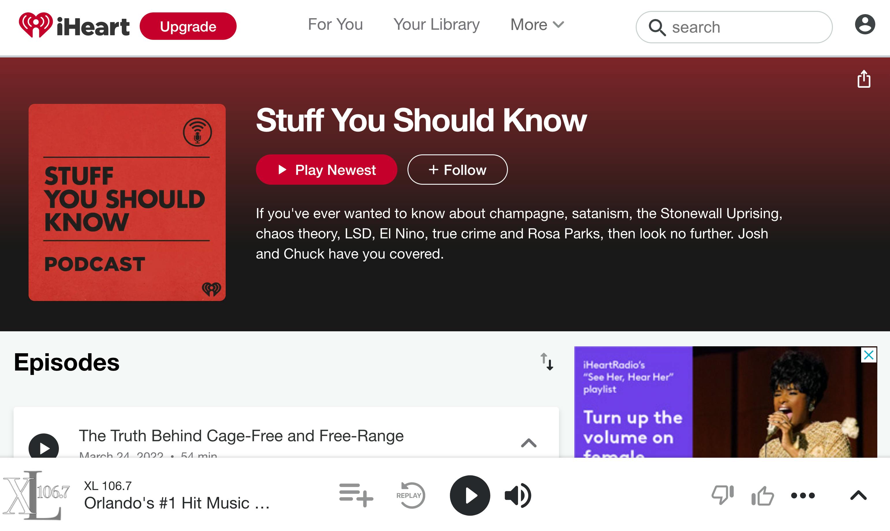 Stuff You Should Know podcast page on iHeartRadio